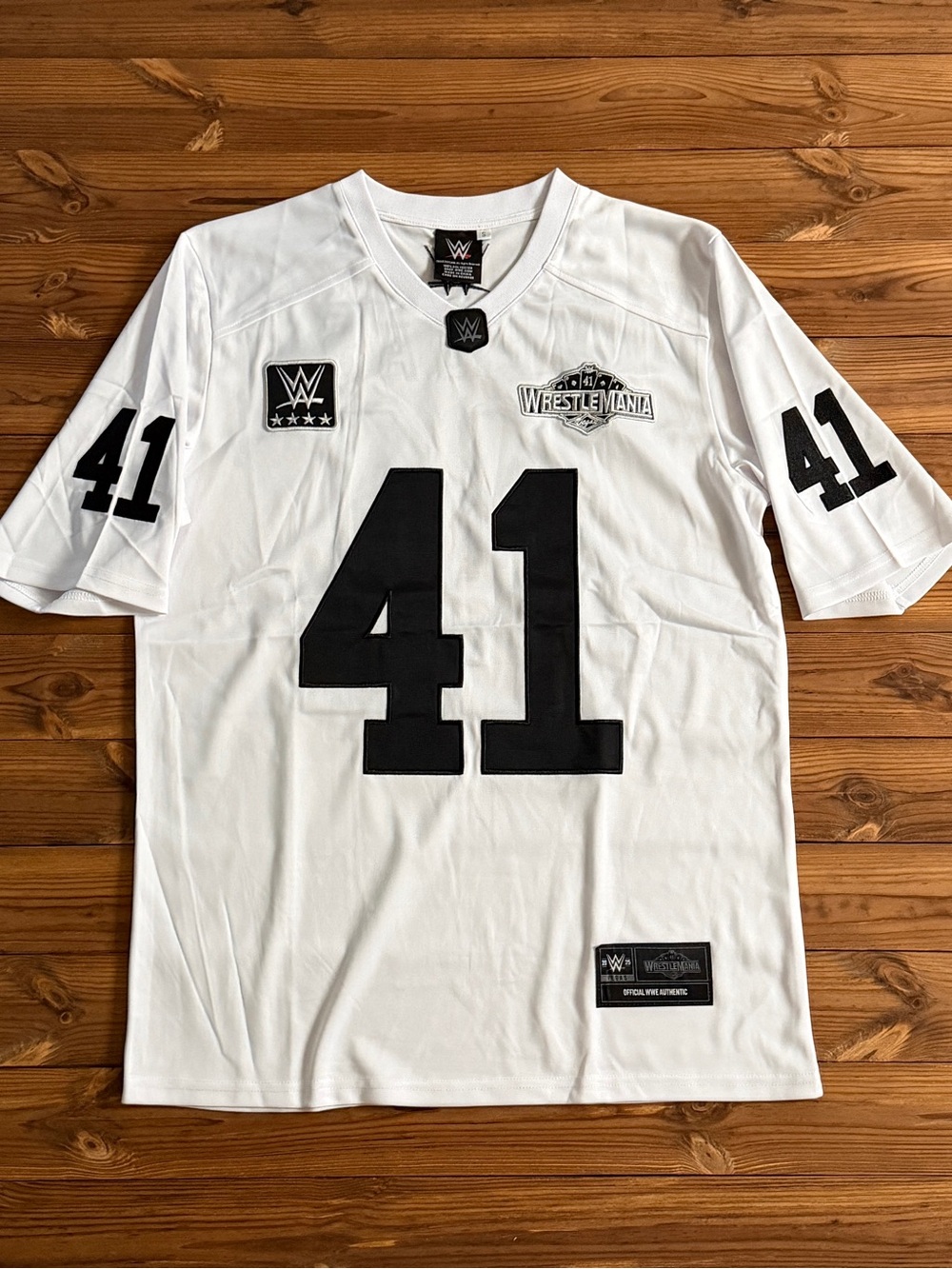 WWE WrestleMania 41 2025 Vegas White Football Jersey Men's NWOT